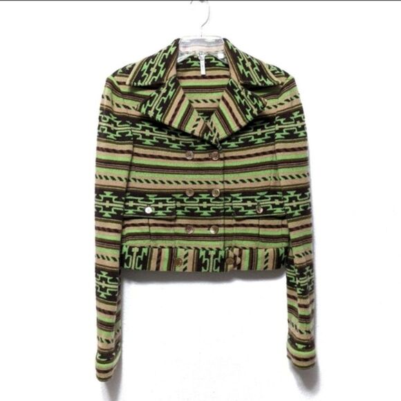 IISLI 100% Wool Southwest Cropped Jacket 10 - Picture 1 of 9